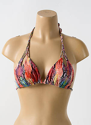 Haut de maillot de bain stretch haut soutien-gorge avec mousse de rembourrage amovible orange LULI FAMA femme