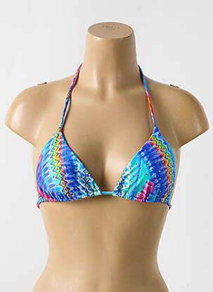 Haut de maillot de bain fermeture liens à nouer haut soutien-gorge avec mousse de rembourrage amovible bleu LULI FAMA femme