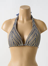 Haut de maillot de bain stretch haut soutien-gorge avec mousse de rembourrage amovible bleu LULI FAMA femme