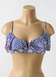 Haut de maillot de bain stretch haut soutien-gorge avec mousse de rembourrage amovible bleu LULI FAMA femme