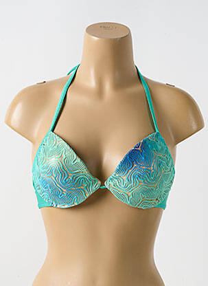 Haut de maillot de bain stretch haut soutien-gorge moulé bleu LULI FAMA femme
