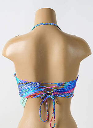Haut de maillot de bain stretch haut soutien-gorge moulé bleu LULI FAMA femme