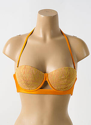 Haut de maillot de bain stretch haut soutien-gorge balconnet orange LULI FAMA femme