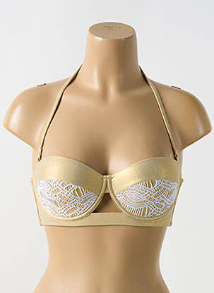Haut de maillot de bain stretch haut soutien-gorge moulé or LULI FAMA femme