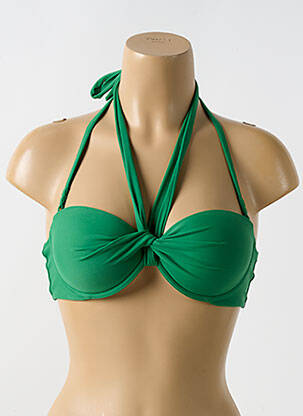 Haut de maillot de bain stretch haut soutien-gorge moulé vert LULI FAMA femme
