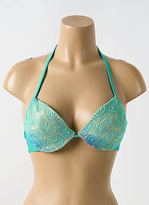 Haut de maillot de bain stretch haut soutien-gorge push-up bleu LULI FAMA femme