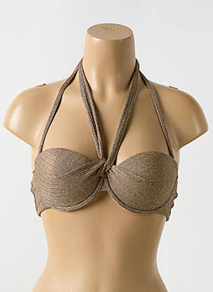 Haut de maillot de bain stretch haut soutien-gorge moulé or LULI FAMA femme