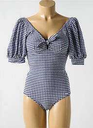 Maillot de bain 1 pièce stretch haut soutien-gorge moulé bleu CYELL femme