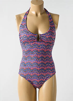 Maillot de bain 1 pièce imprimé fantaisie haut soutien-gorge balconnet violet CYELL femme