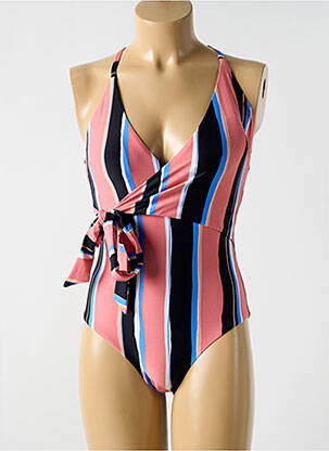 Maillot de bain 1 pièce stretch haut triangles rose CYELL femme