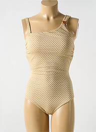 Maillot de bain 1 pièce stretch haut soutien-gorge moulé beige CYELL femme