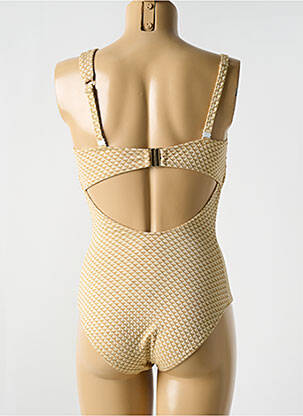 Maillot de bain 1 pièce stretch haut soutien-gorge moulé beige CYELL femme