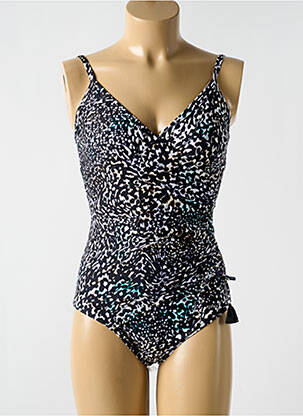 Maillot de bain 1 pièce imprimé fantaisie haut soutien-gorge moulé noir CYELL femme
