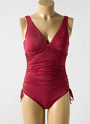 Maillot de bain 1 pièce stretch haut soutien-gorge moulé rouge CYELL femme