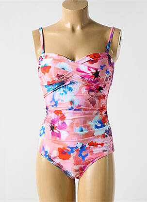 Maillot de bain 1 pièce stretch haut soutien-gorge moulé rose CYELL femme