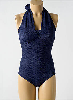Maillot de bain 1 pièce stretch haut soutien-gorge moulé bleu CYELL femme