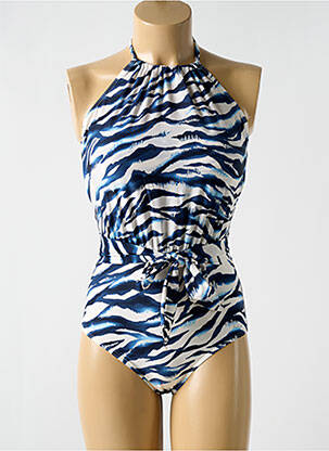 Maillot de bain 1 pièce stretch haut soutien-gorge moulé bleu CYELL femme