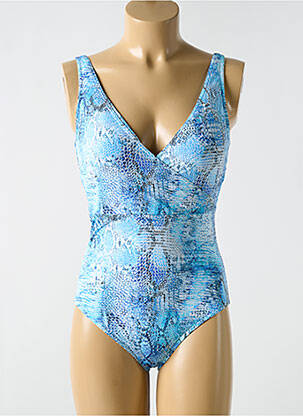 Maillot de bain 1 pièce stretch haut soutien-gorge moulé bleu CYELL femme
