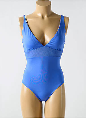 Maillot de bain 1 pièce stretch haut soutien-gorge moulé bleu CYELL femme
