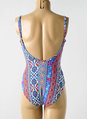 Maillot de bain 1 pièce imprimé fantaisie haut soutien-gorge moulé bleu CYELL femme