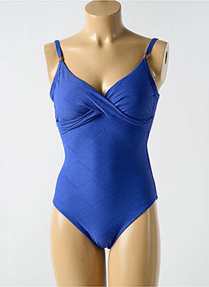 Maillot de bain 1 pièce stretch haut soutien-gorge moulé bleu CYELL femme