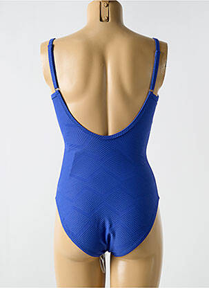 Maillot de bain 1 pièce stretch haut soutien-gorge moulé bleu CYELL femme