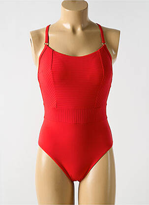 Maillot de bain 1 pièce stretch haut soutien-gorge moulé rouge CYELL femme