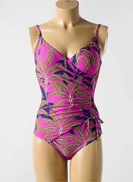 Maillot de bain 1 pièce stretch haut soutien-gorge moulé rose CYELL femme