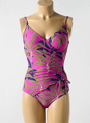 Maillot de bain 1 pièce stretch haut soutien-gorge moulé rose CYELL femme