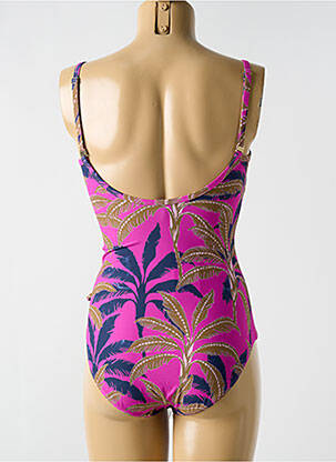Maillot de bain 1 pièce stretch haut soutien-gorge moulé rose CYELL femme