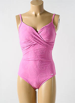 Maillot de bain 1 pièce stretch rose CYELL femme