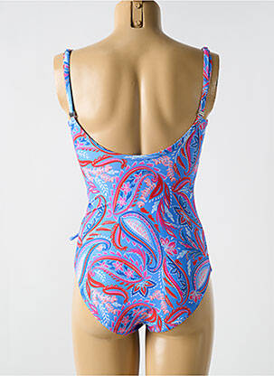 Maillot de bain 1 pièce imprimé fantaisie haut soutien-gorge moulé bleu CYELL femme
