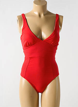 Maillot de bain 1 pièce stretch haut soutien-gorge moulé rouge CYELL femme