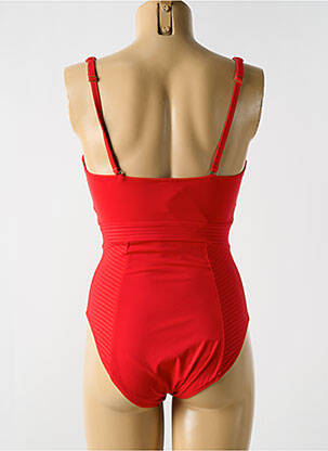 Maillot de bain 1 pièce stretch haut soutien-gorge moulé rouge CYELL femme