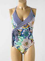 Maillot de bain 1 pièce stretch haut soutien-gorge moulé bleu CYELL femme