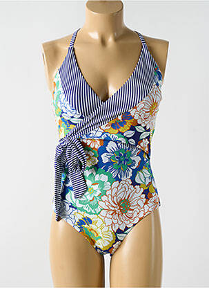 Maillot de bain 1 pièce stretch haut soutien-gorge moulé bleu CYELL femme