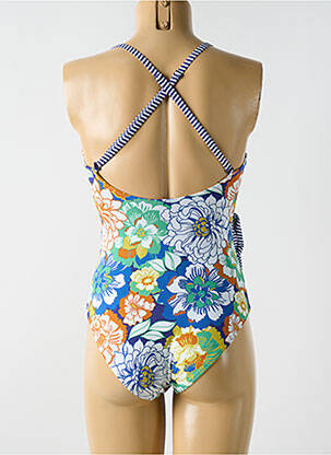 Maillot de bain 1 pièce stretch haut soutien-gorge moulé bleu CYELL femme