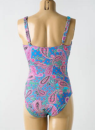 Maillot de bain 1 pièce imprimé fantaisie haut soutien-gorge moulé bleu CYELL femme