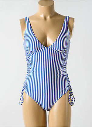 Maillot de bain 1 pièce stretch haut soutien-gorge moulé bleu CYELL femme