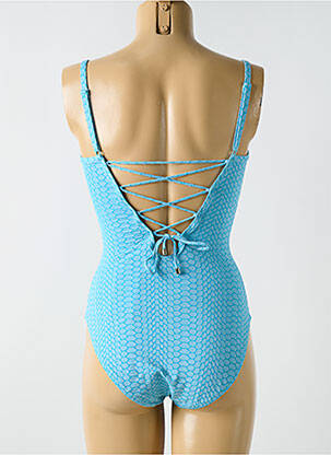 Maillot de bain 1 pièce imprimé fantaisie haut soutien-gorge moulé bleu CYELL femme
