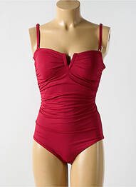 Maillot de bain 1 pièce stretch haut soutien-gorge moulé rouge CYELL femme