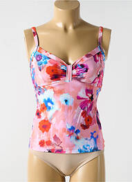 Top de bain haut soutien-gorge balconnet rose CYELL femme