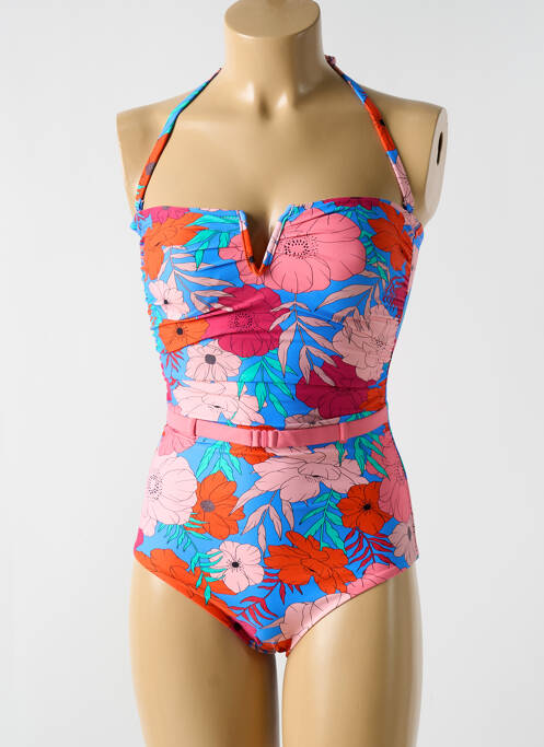 Maillot de bain 1 pièce bleu CYELL pour femme