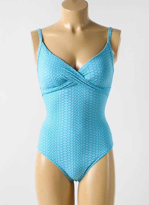 Maillot de bain 1 pièce bleu CYELL pour femme