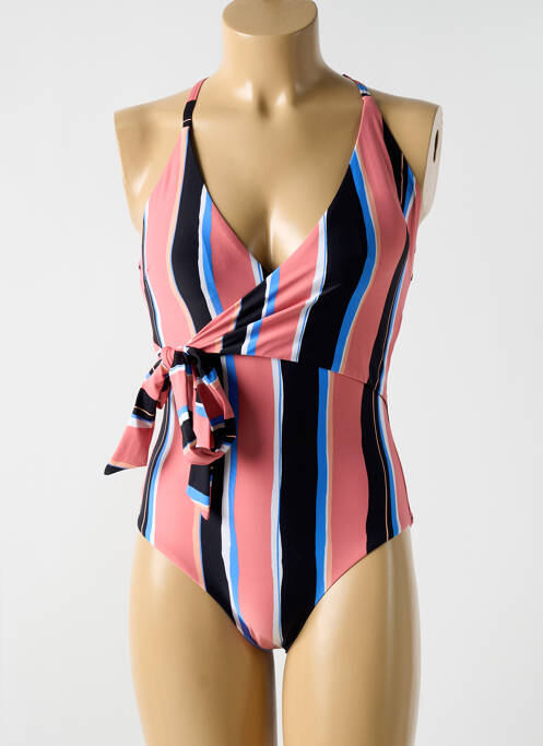 Maillot de bain 1 pièce stretch haut triangles rose CYELL femme