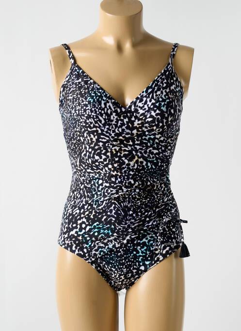 Maillot de bain 1 pièce imprimé fantaisie haut soutien-gorge moulé noir CYELL femme