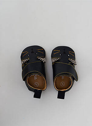 Chaussons/pantoufles tissage satiné bout rond noir MOULIN ROTY enfant