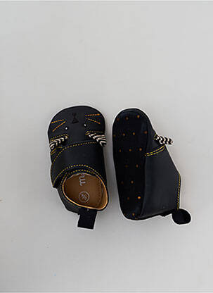 Chaussons/pantoufles tissage satiné bout rond noir MOULIN ROTY enfant