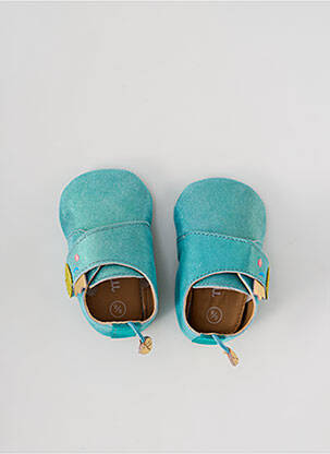 Chaussons/pantoufles tissage satiné bout rond bleu MOULIN ROTY enfant
