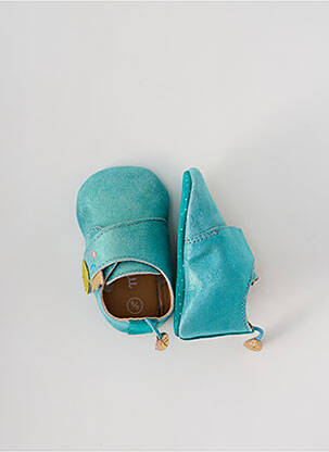 Chaussons/pantoufles tissage satiné bout rond bleu MOULIN ROTY enfant